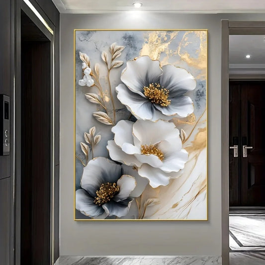 1 Modern Luxury Floral Canvas Mural for Elegant Decor