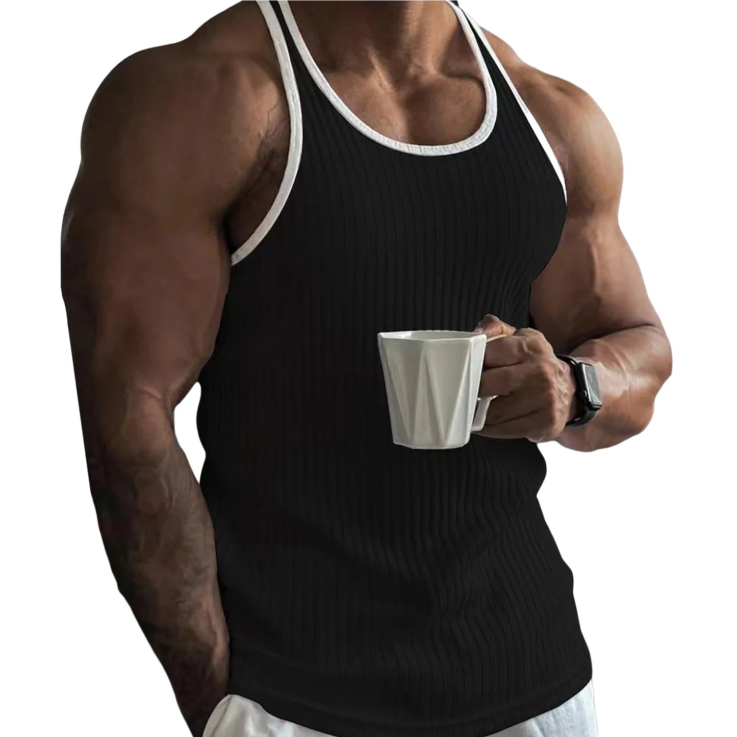Men's Tank Tops with Racerback Design for Summer Fitness