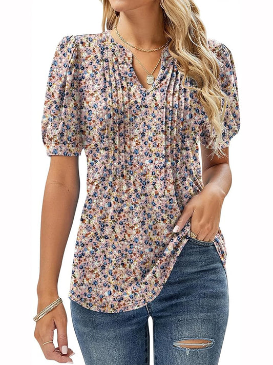 Womens Tunic V Neck Shirts for Summer Office Style