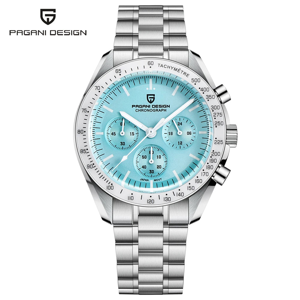 Quartz Watch For Men Waterproof Sport Stainless Steel Band