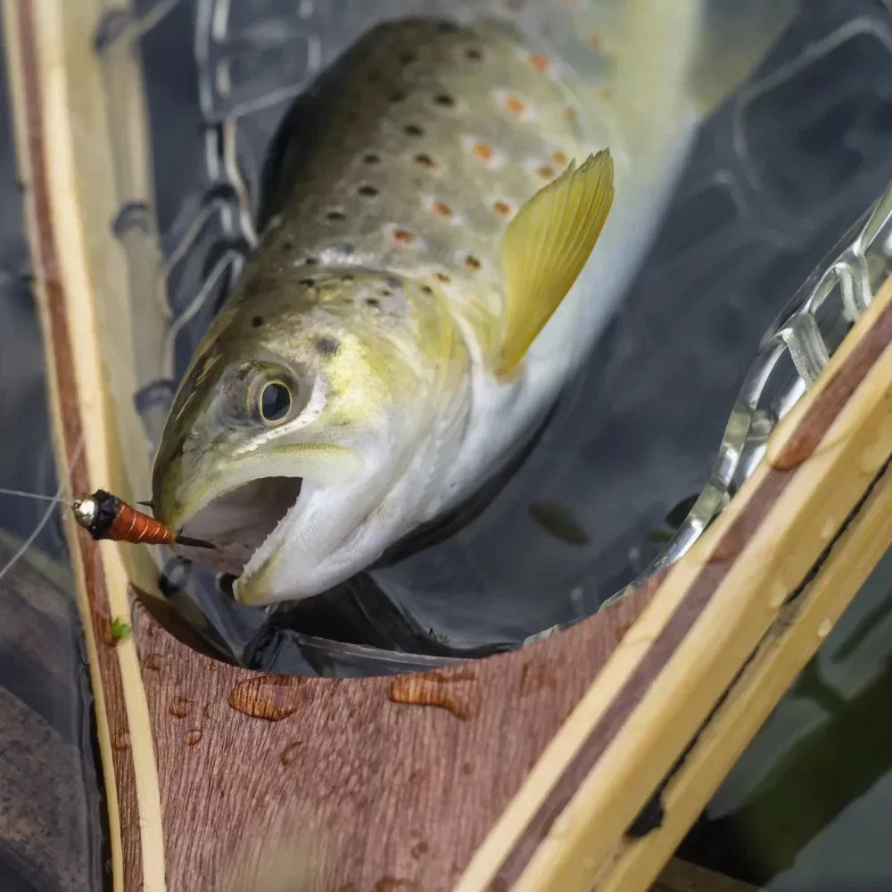 Landing Fish Net - Fly Fishing Equipment With Wooden Handle