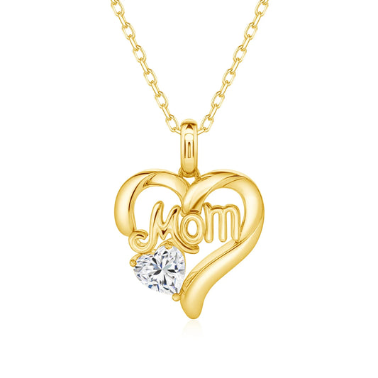 14k Gold Heart Necklace Moissanite with Certificate