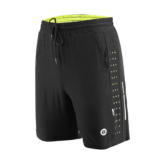Bicycle Shorts Pants for Men with Pockets Quick-Drying Breathable Comfortable Loose Fit Unisex Black Polyester Spandex