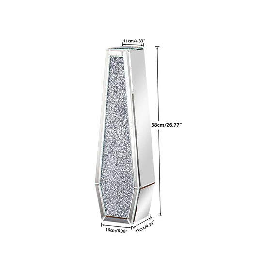 Luxury Large Tall Floor Glass Vase in Silver Modern Contemporary Style