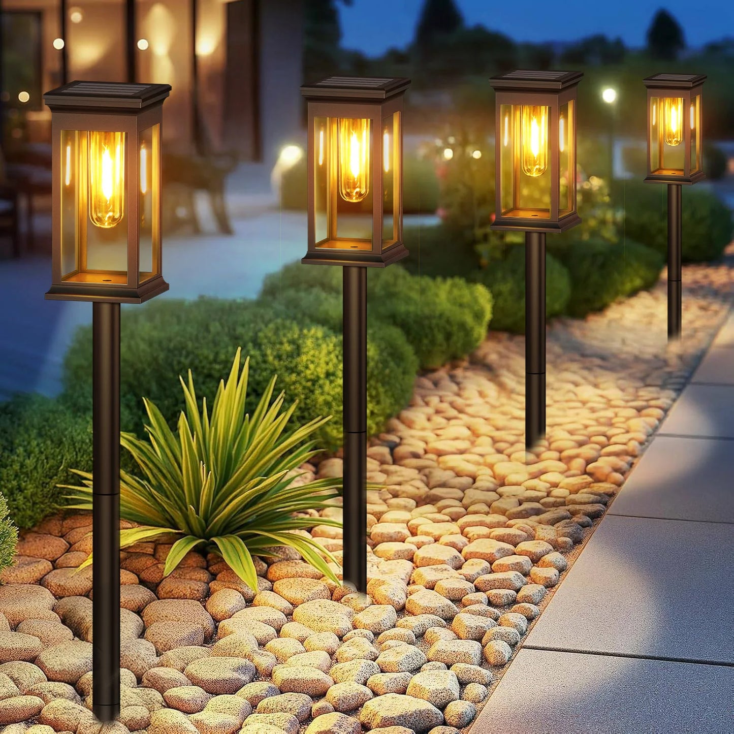 Upgraded Solar Lights 2 6 12 Pack Modern Style LED Outdoor Lighting