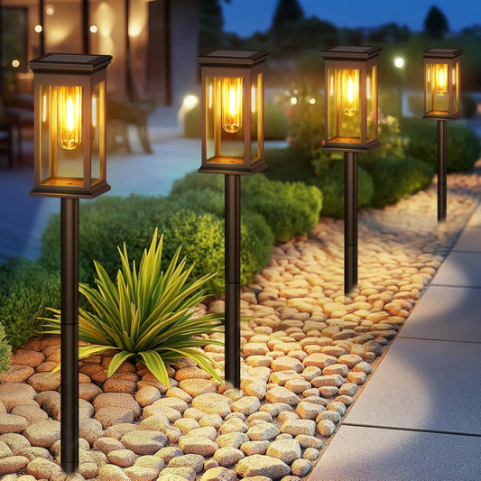 Upgraded Solar Lights 2 6 12 Pack Modern Style LED Outdoor Lighting