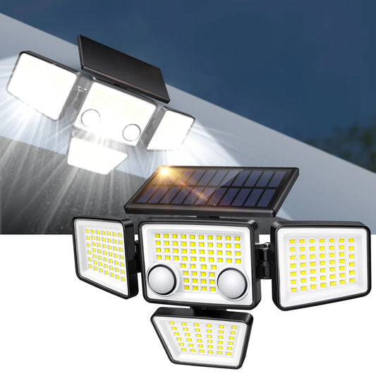 Solar Outdoor LED Motion Sensor Lights with 4 Heads