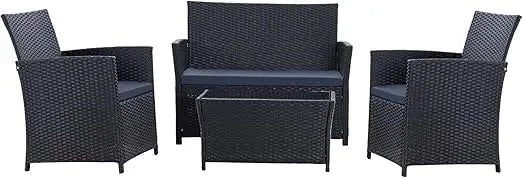 Modern Gray Rattan Wicker Patio Furniture Set for Outdoor Use