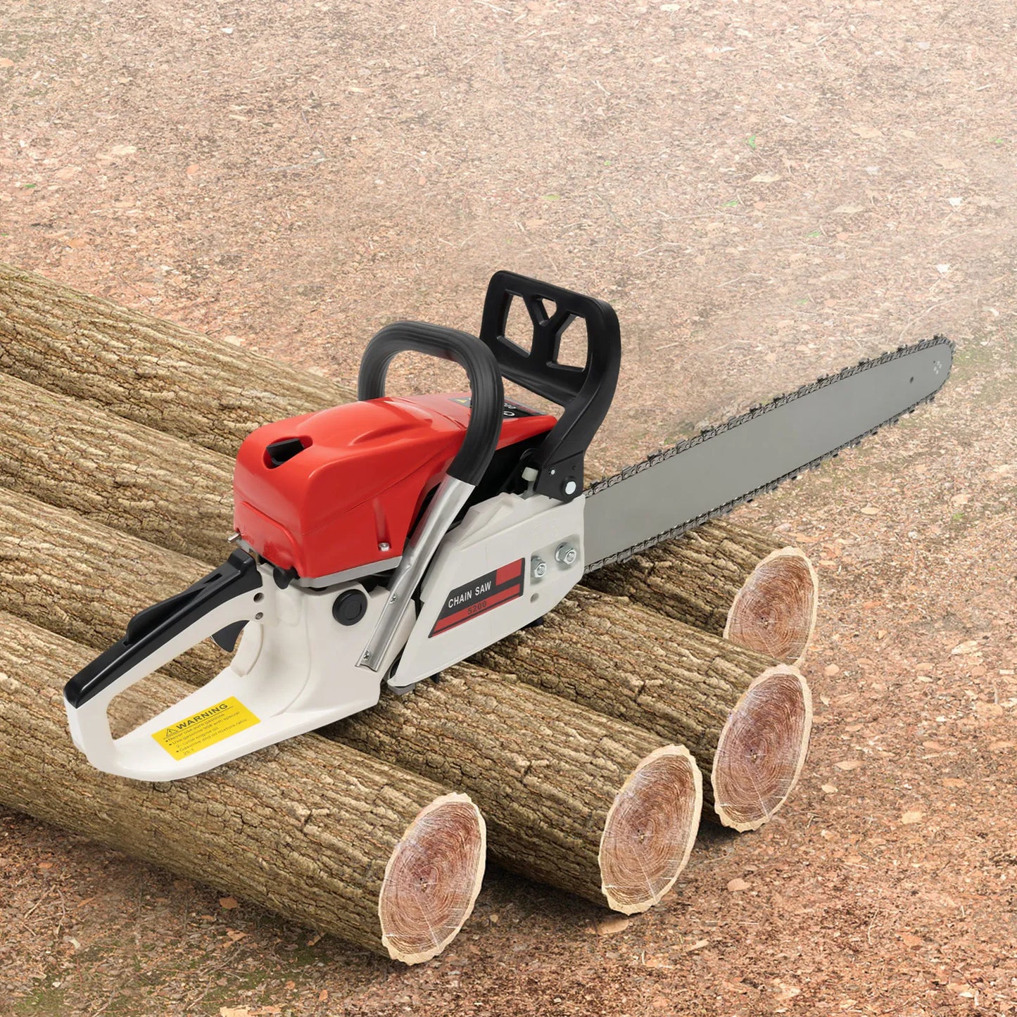 22 Inch Gasoline Chainsaw 2-Stroke Engine 52cc Power