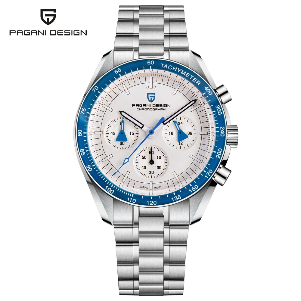 Quartz Watch For Men Waterproof Sport Stainless Steel Band