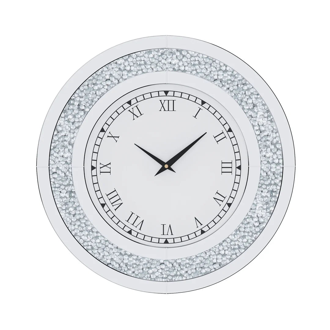 32 Inch Modern 3D Wall Clock with Crystals for Living Room Decor