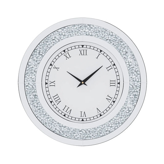 32 Inch Modern 3D Wall Clock with Crystals for Living Room Decor