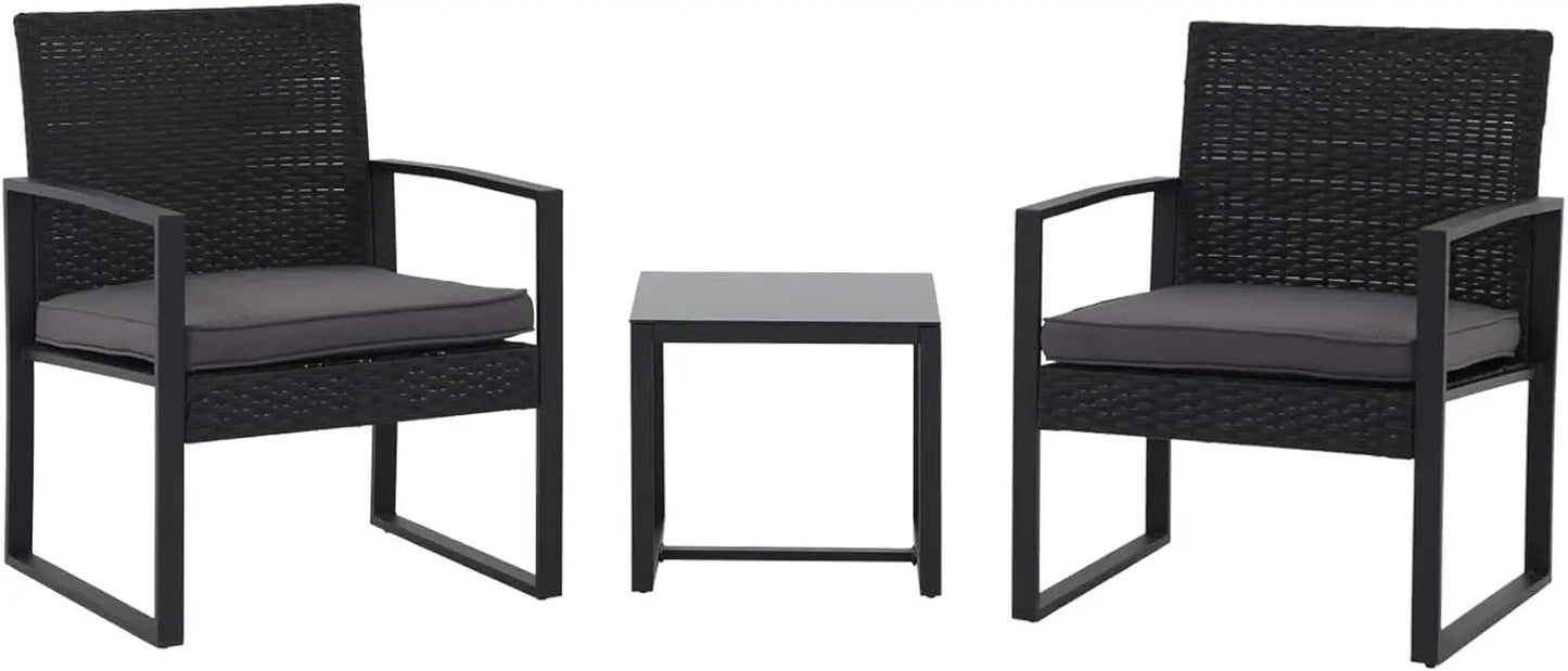 3 Pieces Patio Furniture Set Durable Bistro Set for Outdoor Use