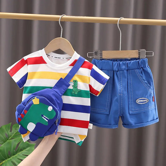 Toddler T-shirt, Shorts and Bag Clothes Set for Summer Fun
