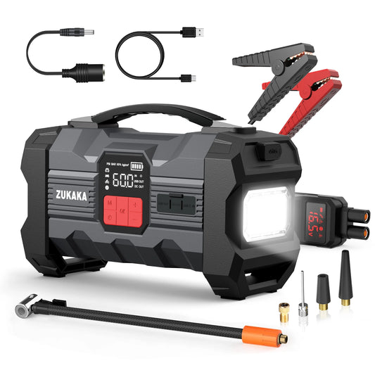 Car Jump Starter Digital Tire Inflator 20000mAh to 30000mAh Battery Capacity 1200A Peak Current CE Certified