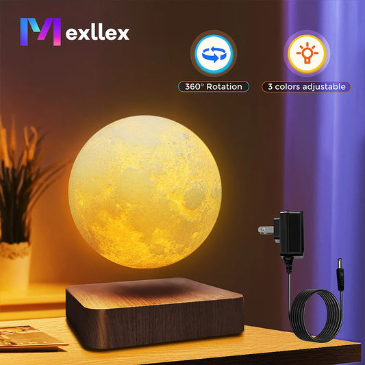 Magnetic Floating Rotating Moon Lamp Night Light with LED Bulbs