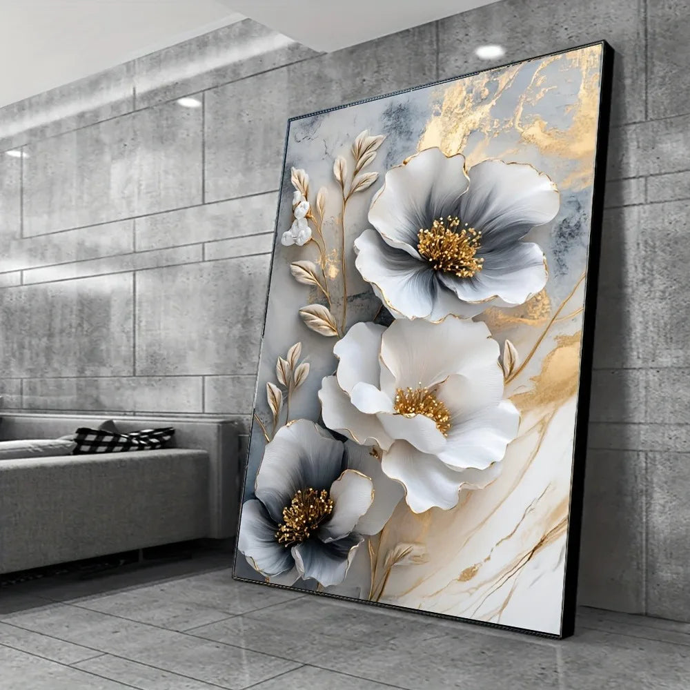 1 Modern Luxury Floral Canvas Mural for Elegant Decor