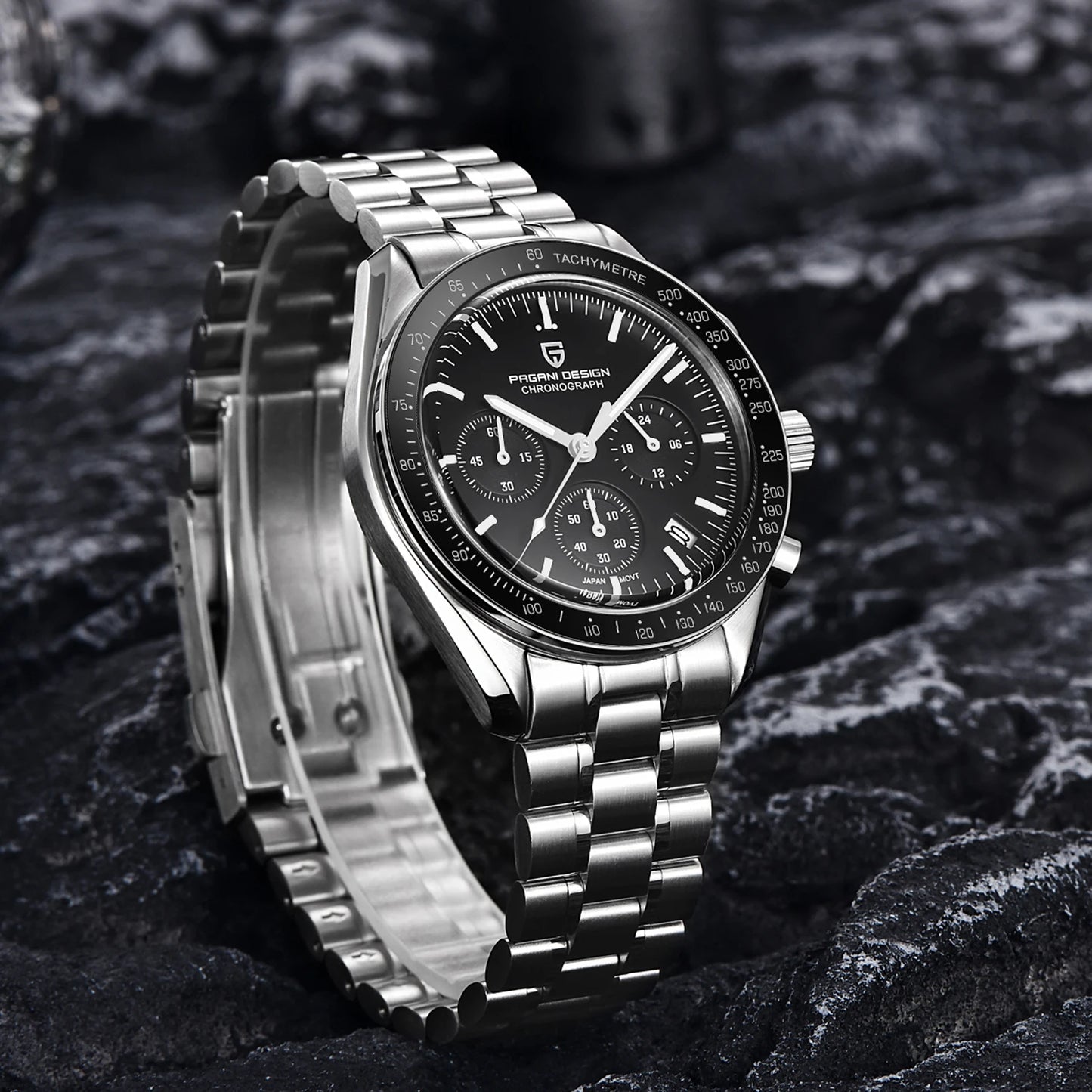 Quartz Watch For Men Waterproof Sport Stainless Steel Band