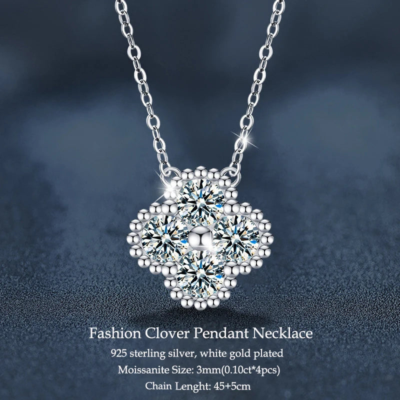 Elegant Moissanite Pendant Necklace in 925 Silver