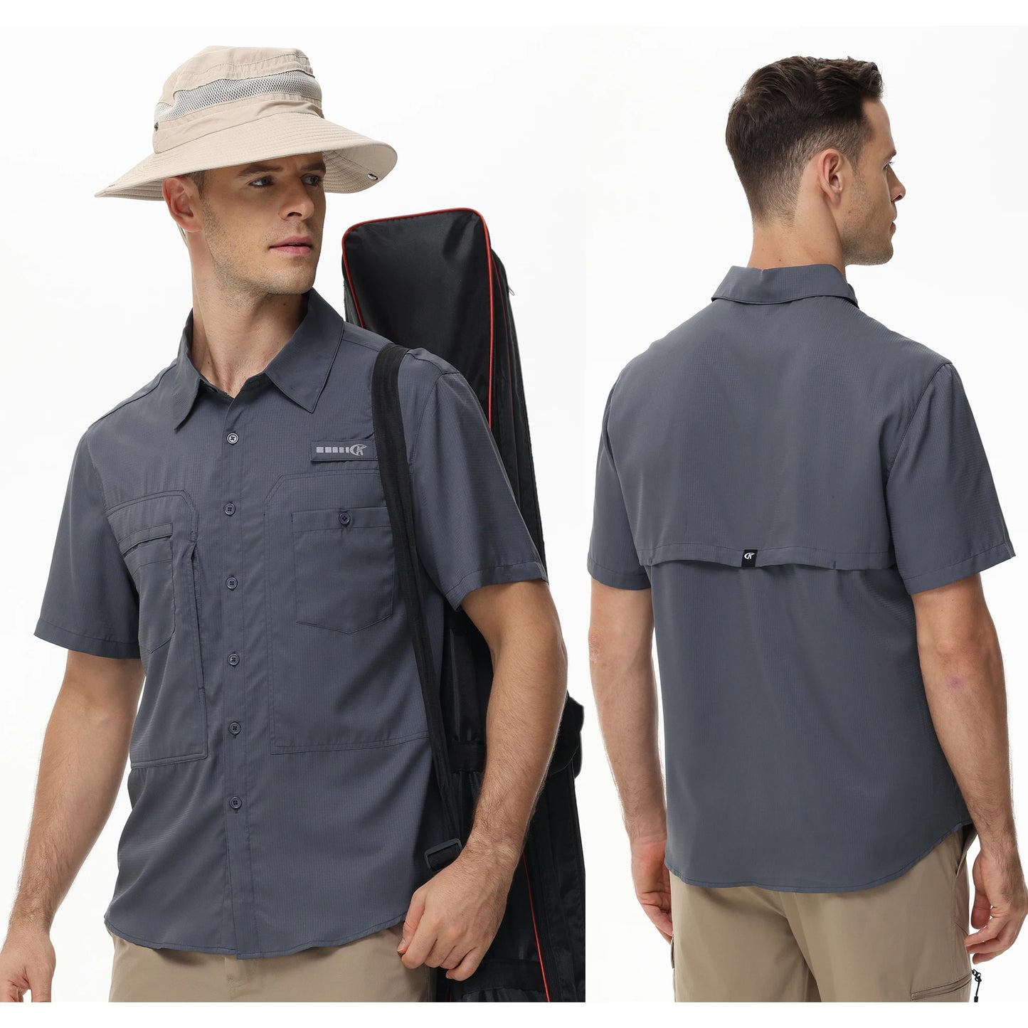 Men's Breathable Fishing Shirts with UV Protection and Pockets