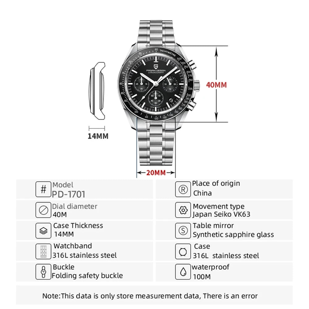 Quartz Watch For Men Waterproof Sport Stainless Steel Band