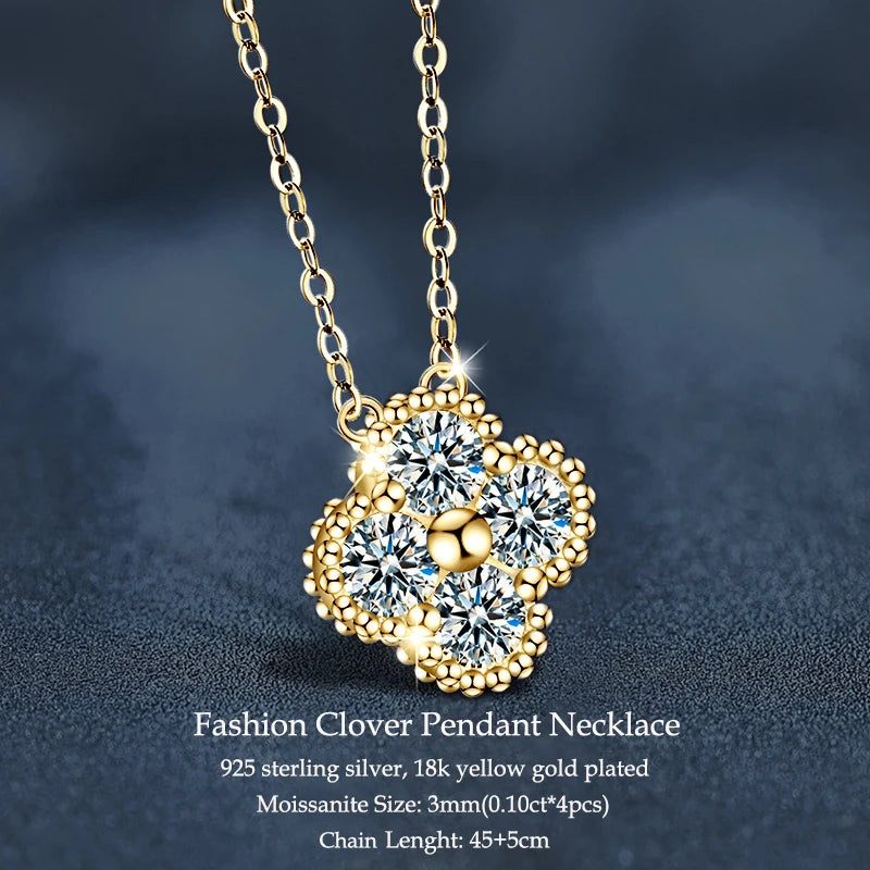 Elegant Moissanite Pendant Necklace in 925 Silver