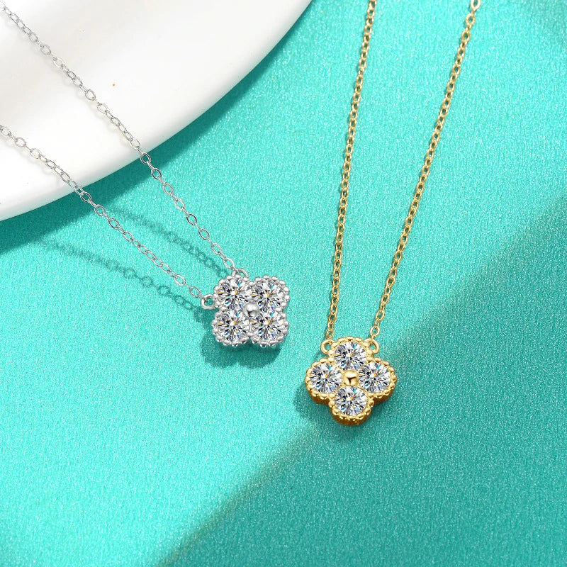 Elegant Moissanite Pendant Necklace in 925 Silver