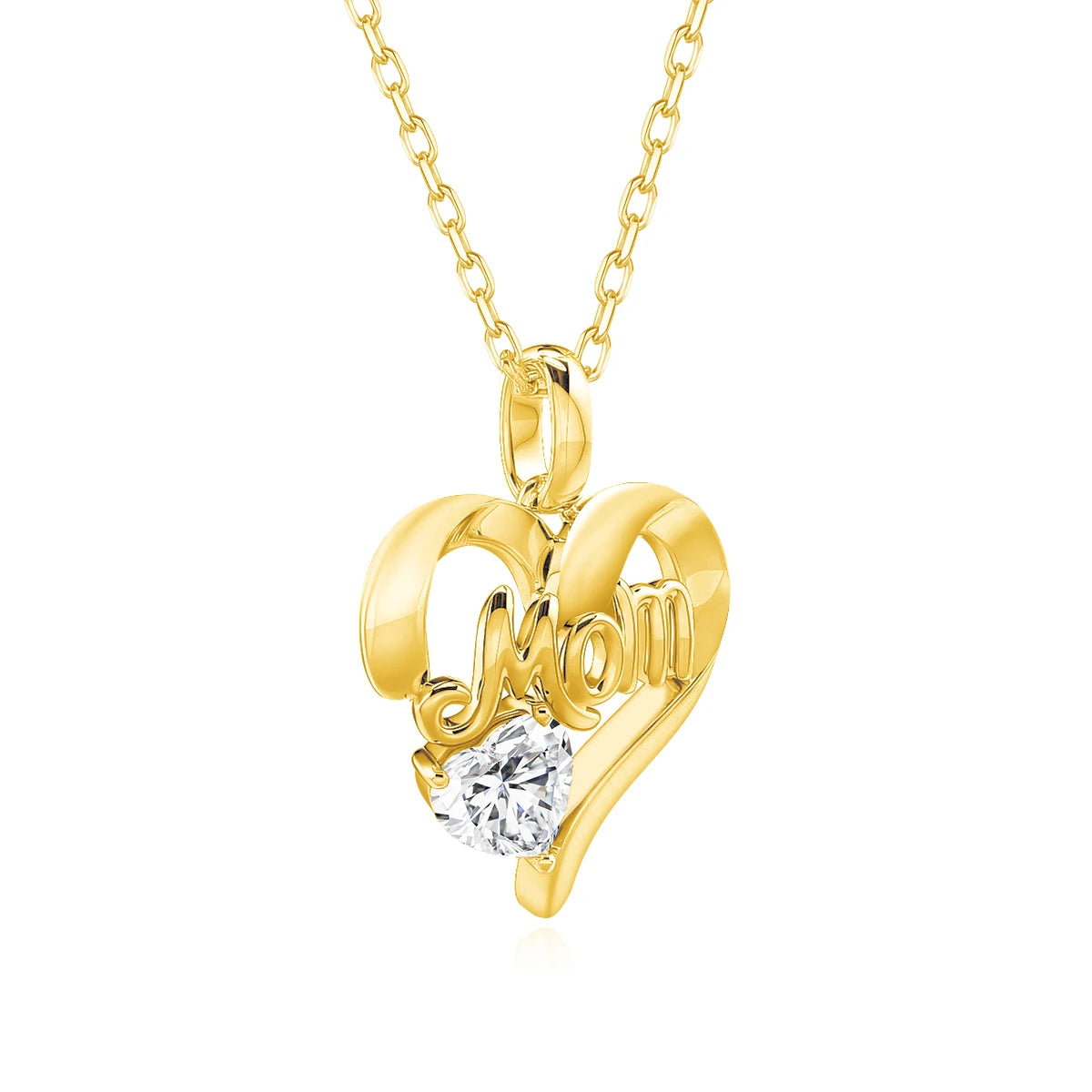 14k Gold Heart Necklace Moissanite with Certificate