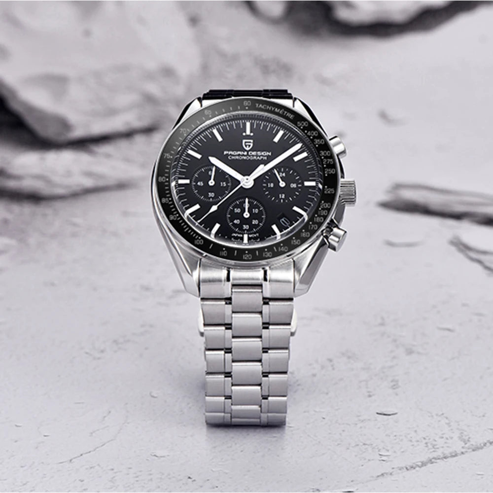 Quartz Watch For Men Waterproof Sport Stainless Steel Band
