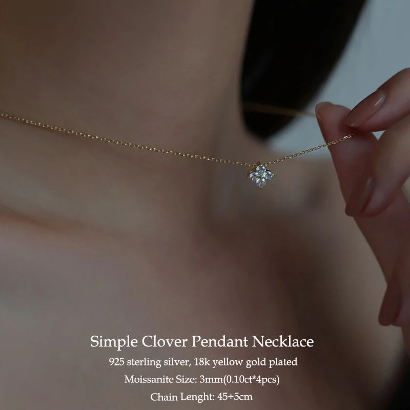 Elegant Moissanite Pendant Necklace in 925 Silver