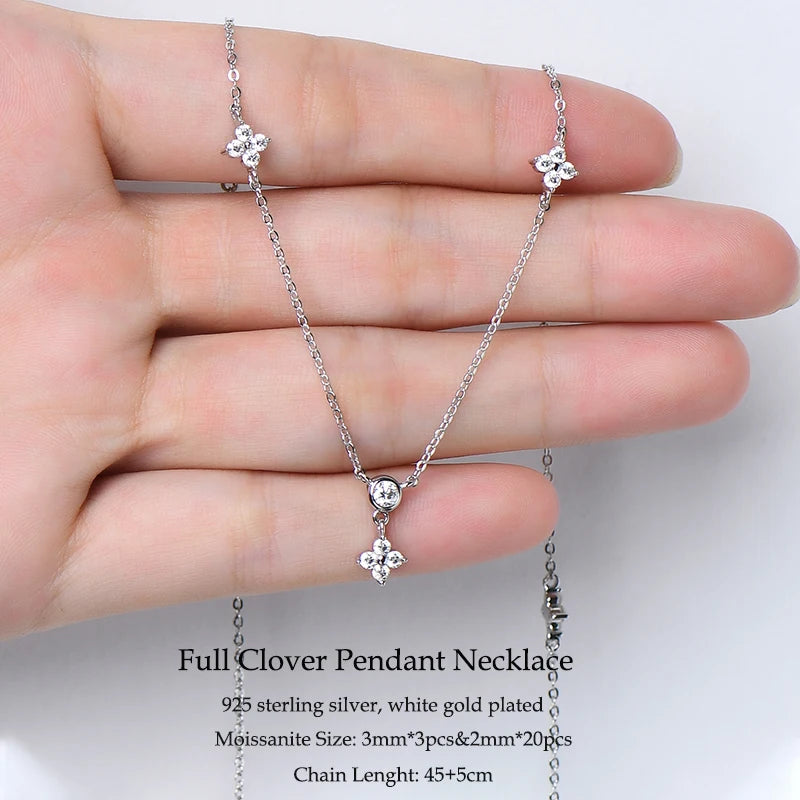Elegant Moissanite Pendant Necklace in 925 Silver