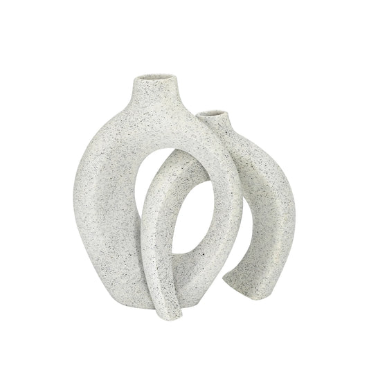 Set of 2 Decorative Hollow Table Vases Modern Resin Tabletop Decor