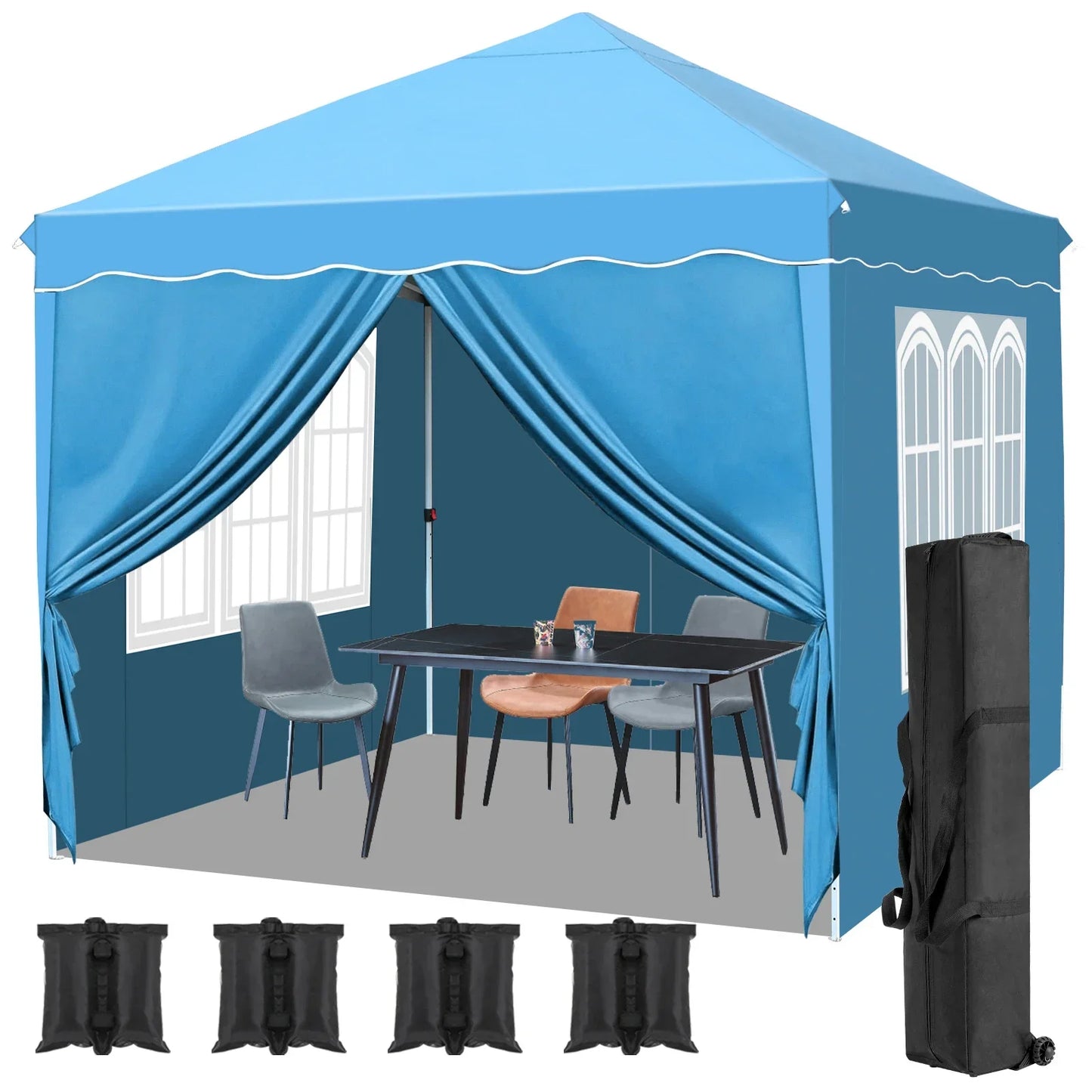 Sunshade Gazebo Portable Outdoor Rainproof Tent 3x3m Steel Frame