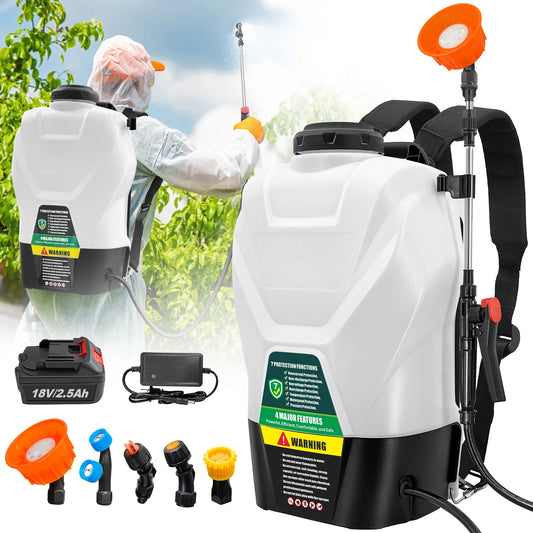 4 Gallon Battery Powered Backpack Sprayer with 75 PSI Maximum Pressure