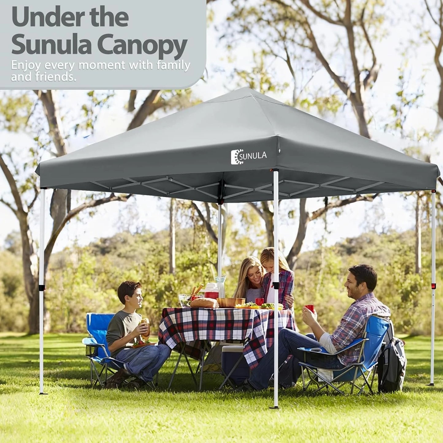 10x10 Pop Up Canopy Tent for 3-4 People All Weather Sun Shelter and Rain Protection