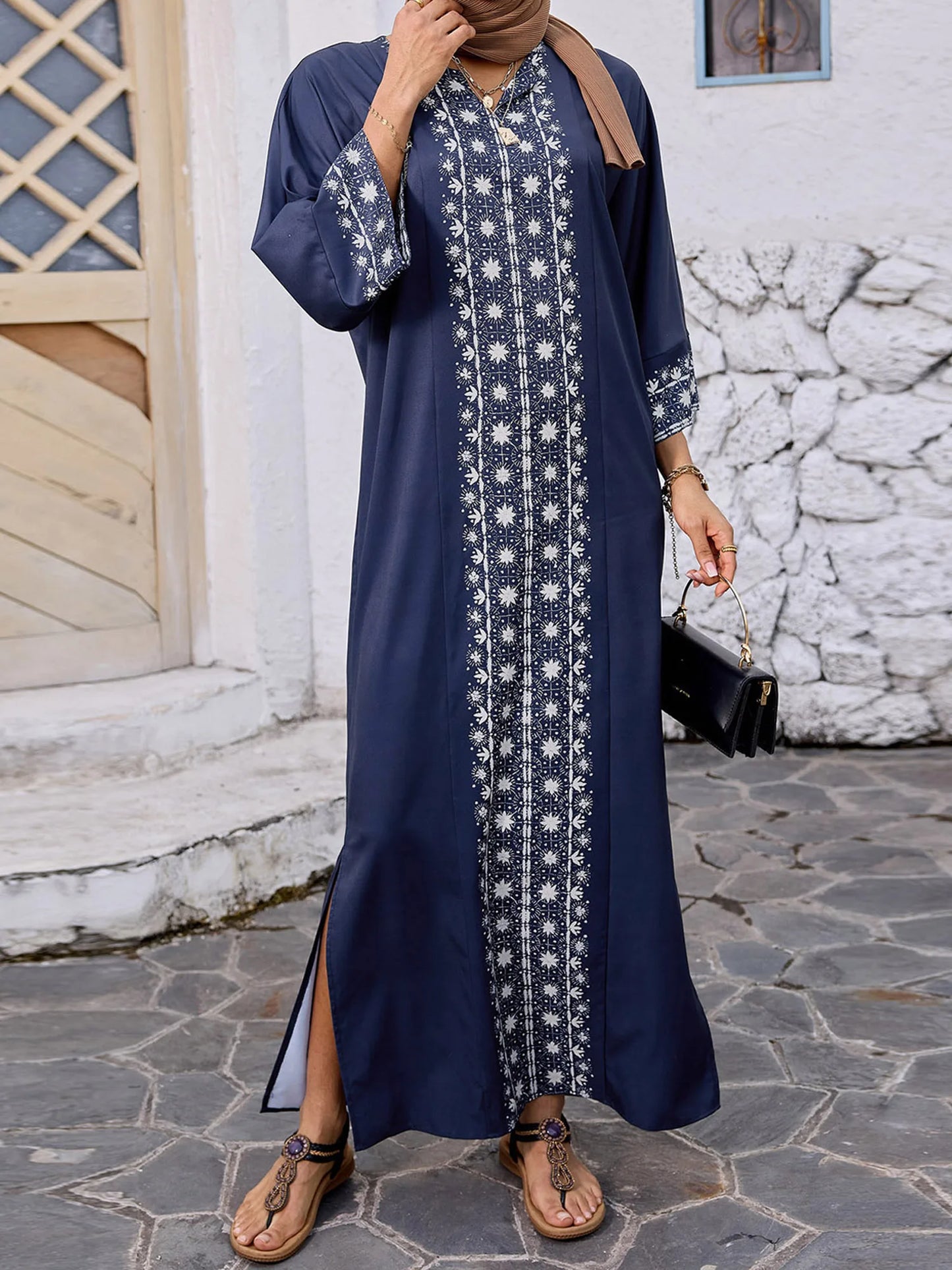 Elegant Floral Print Maxi Dress for Women All Season Casual Style