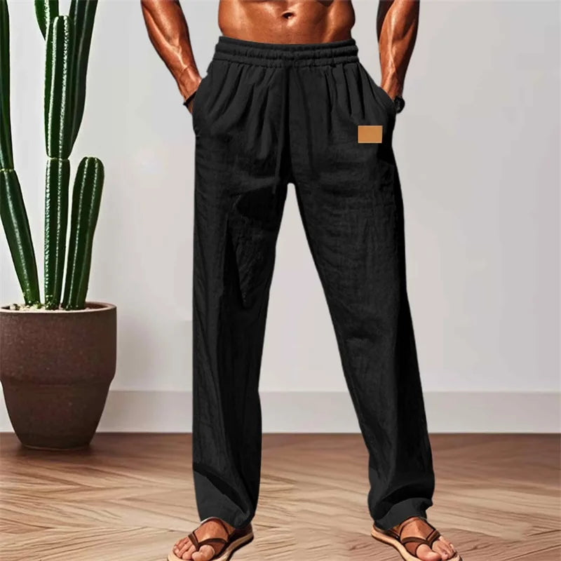 Men's Comfortable Elastic Waist Drawstring Pants for Casual Wear