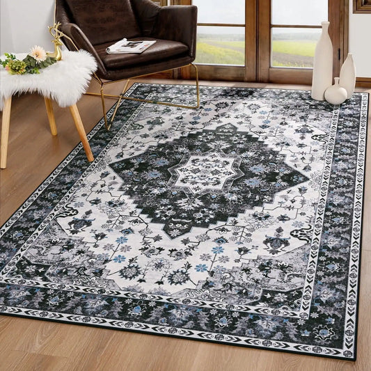 Soft Vintage Print Anti-Slip Rug for Living Room and Bedroom