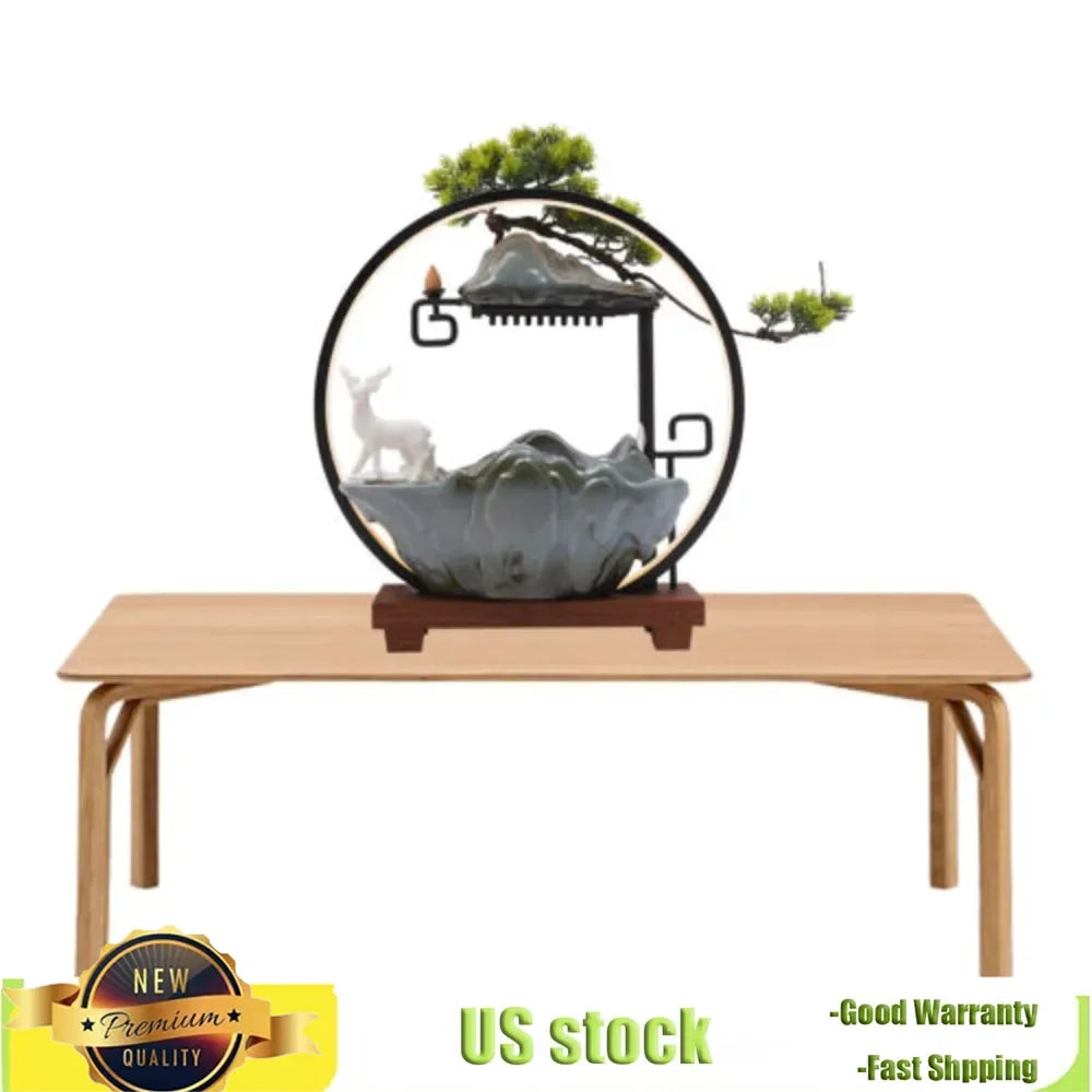 Indoor Water Fountain, Incense Burner Waterfall Decor