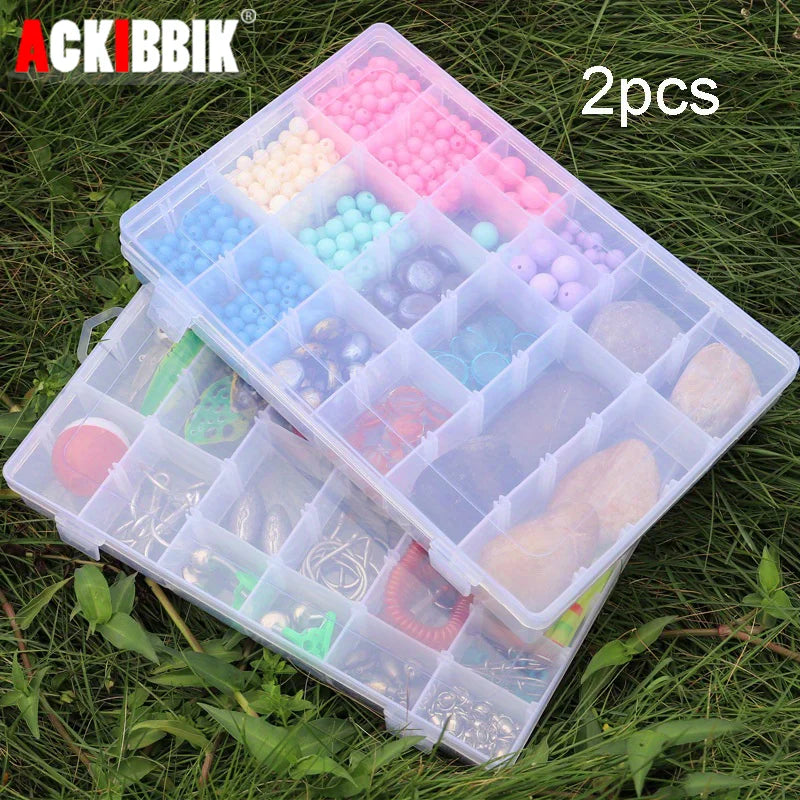 2pcs Tackle Box Organizer for Fishing Accessories Plastic Storage Solution