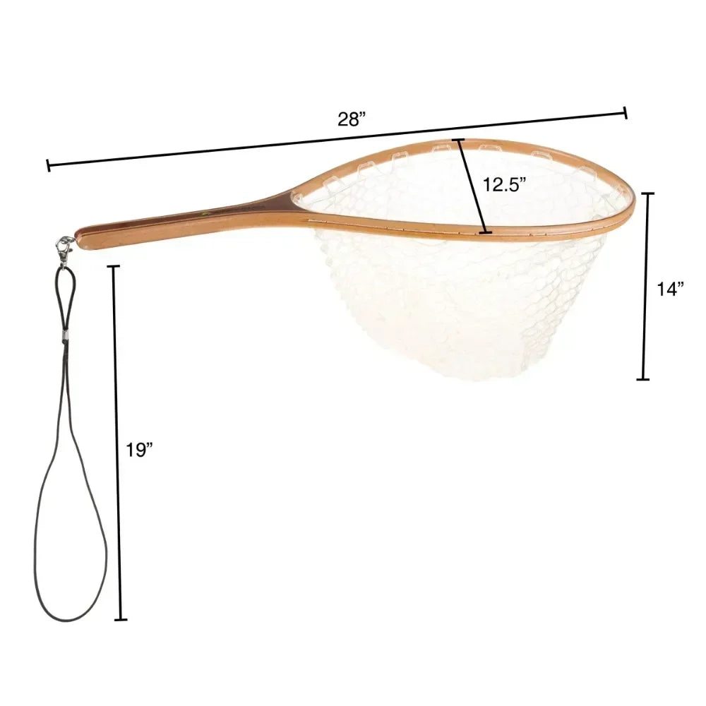 Landing Fish Net - Fly Fishing Equipment With Wooden Handle