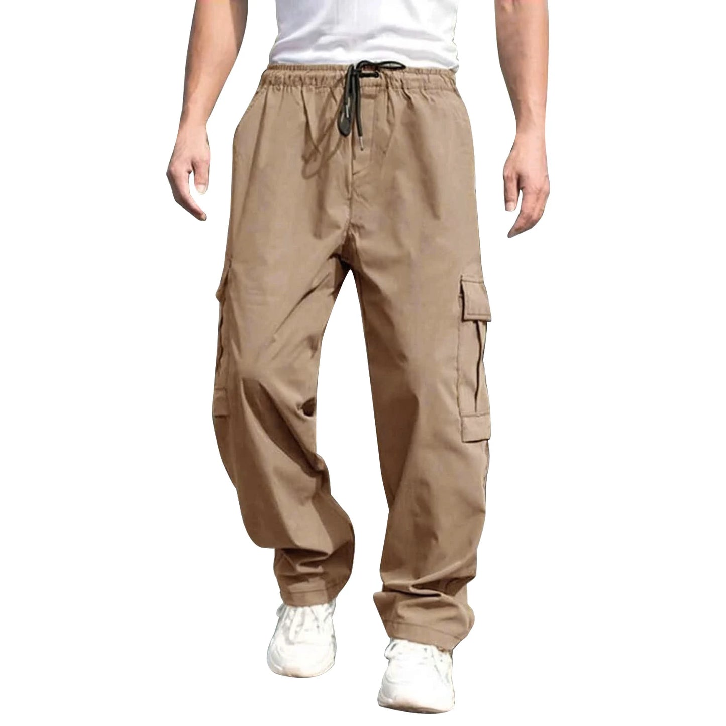 Men's Loose Cargo Pants with Pockets for Casual Wear