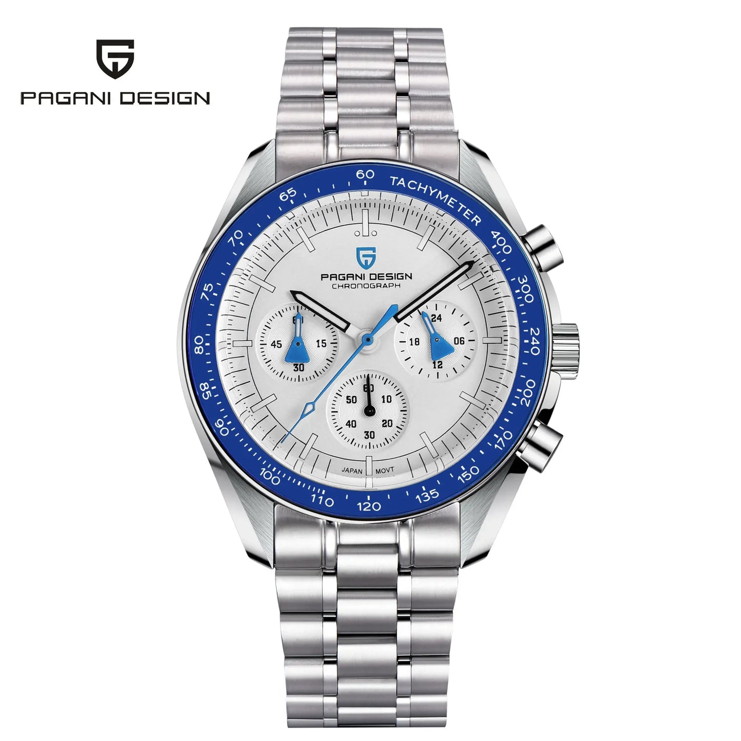 Men's Stainless Steel Quartz Watch with Folding Clasp and Round Dial