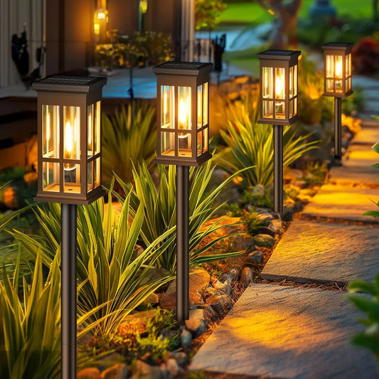 2 Pack 6 Pack 8 Pack Solar Pathway Lights Modern Style LED Bulbs Ni-MH Power Source