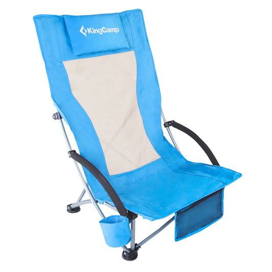 High Back Beach Chair Carbon Steel Netting Foldable Design