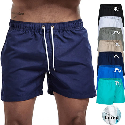 Mens Swim Trunks with Pockets Mesh Liner Quick Dry Shorts
