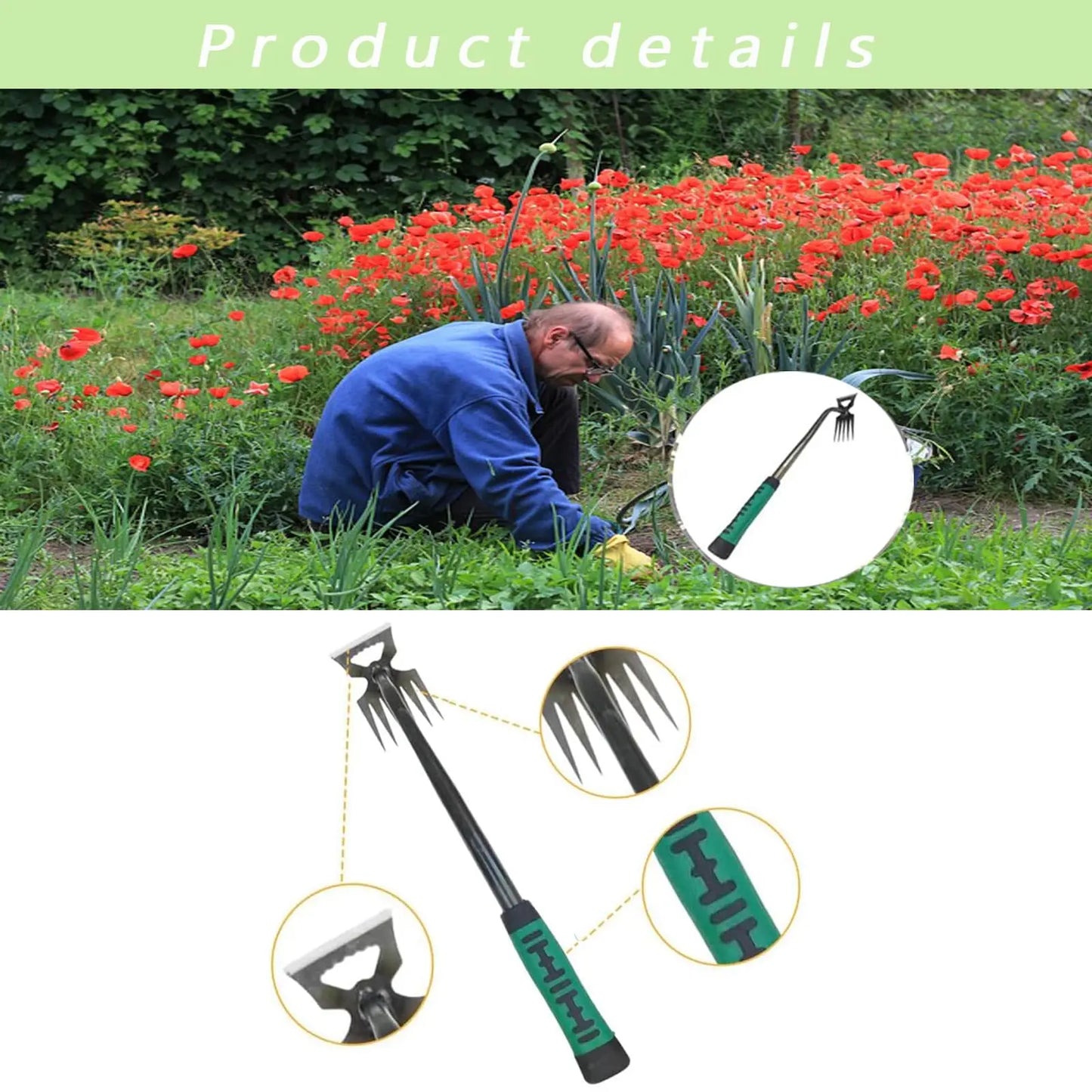 Ergonomic Gardening Weed Puller Tool for Easy Weeding