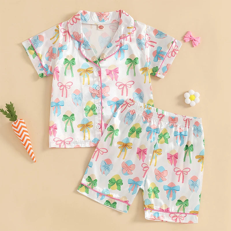 Long Sleeve Pajama Set for Toddler Girls in Cute Designs