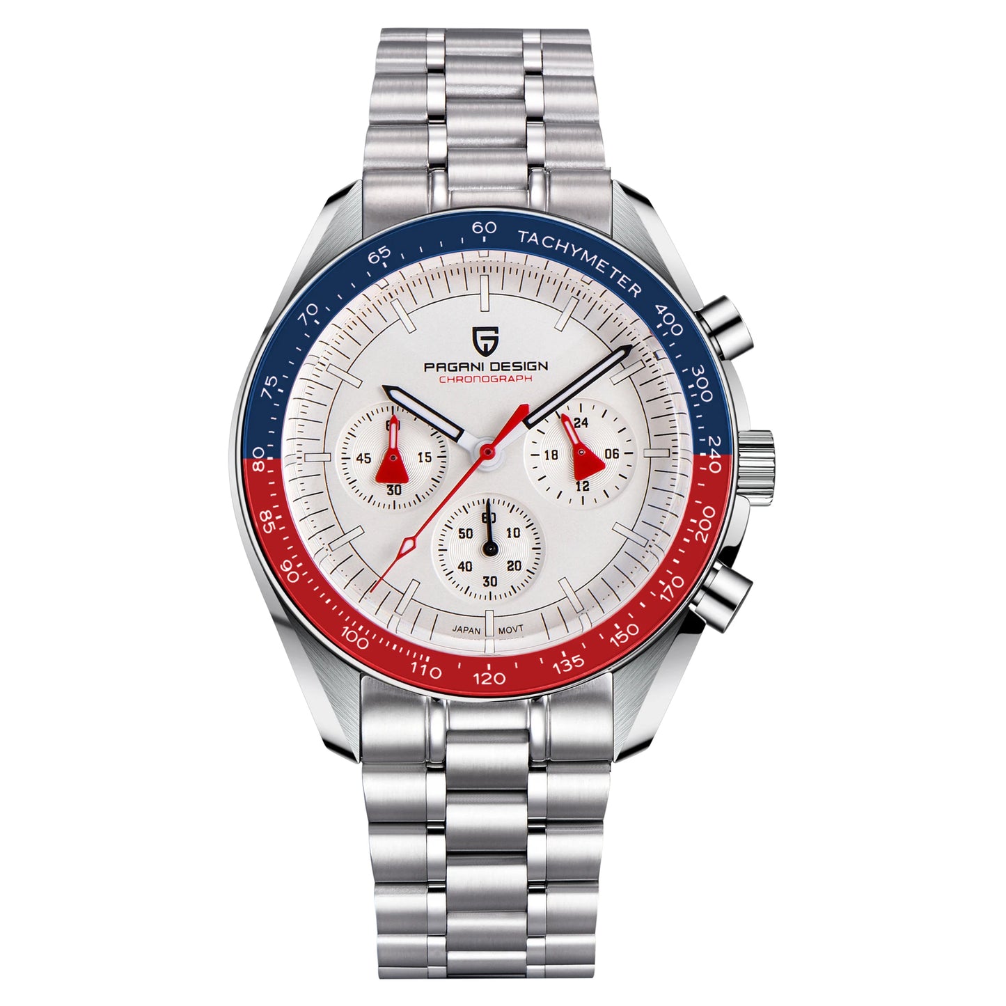 Quartz Watch For Men Waterproof Sport Stainless Steel Band