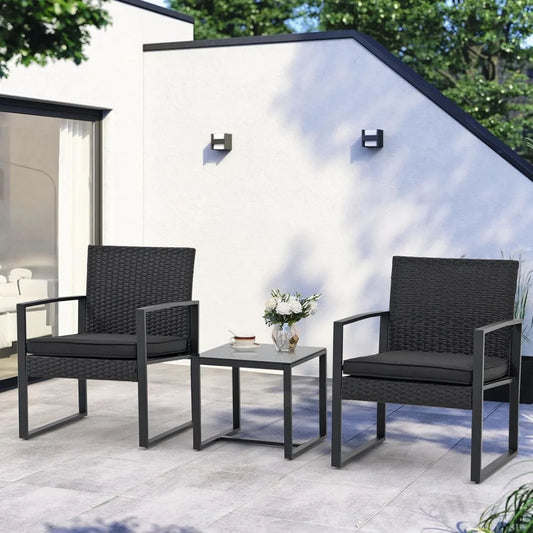 3 Pieces Patio Furniture Set Durable Bistro Set for Outdoor Use